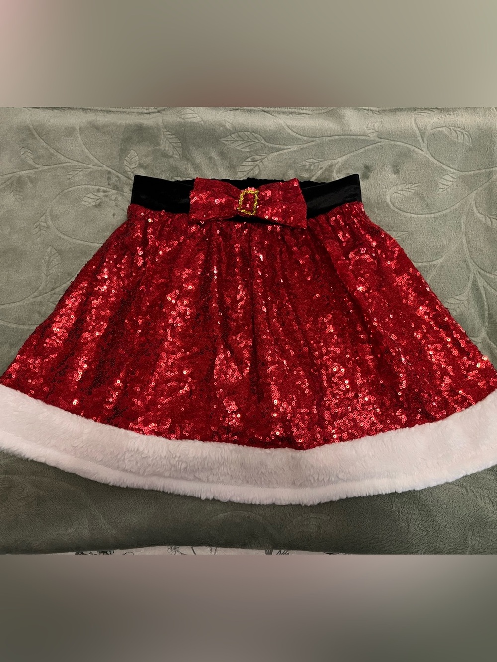 Christmas Sequin Santa Skirt XS